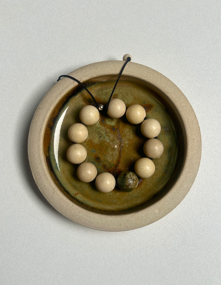 Heirloom Bracelet – Fossilised Coral & Jade