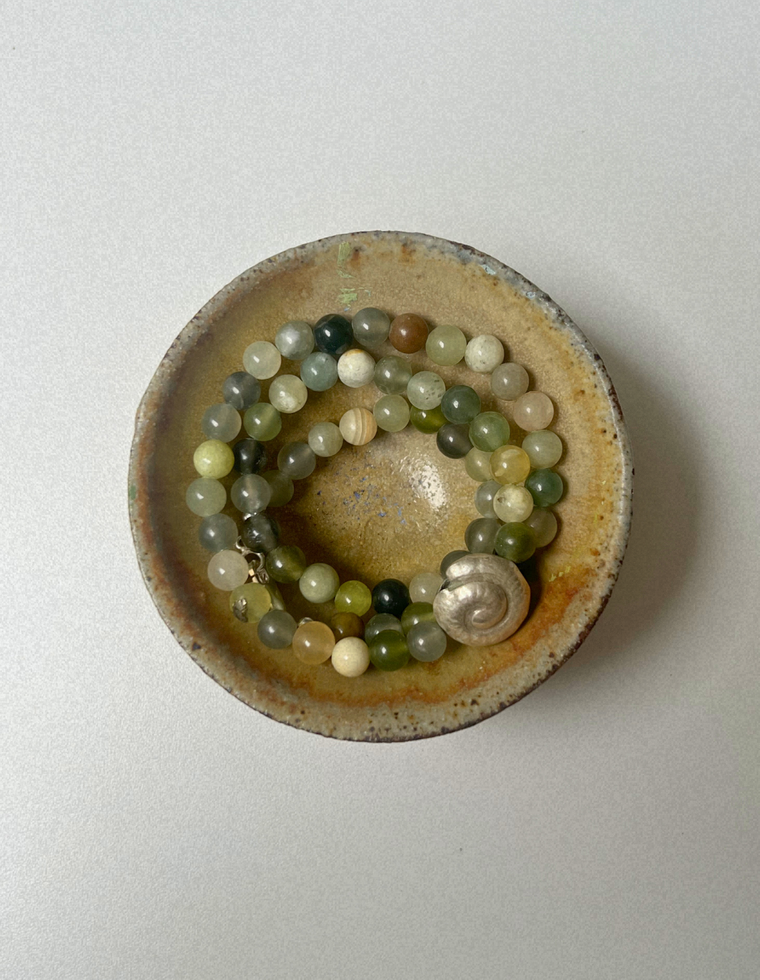 Renewal 2 - Green Jade Spiral Necklace