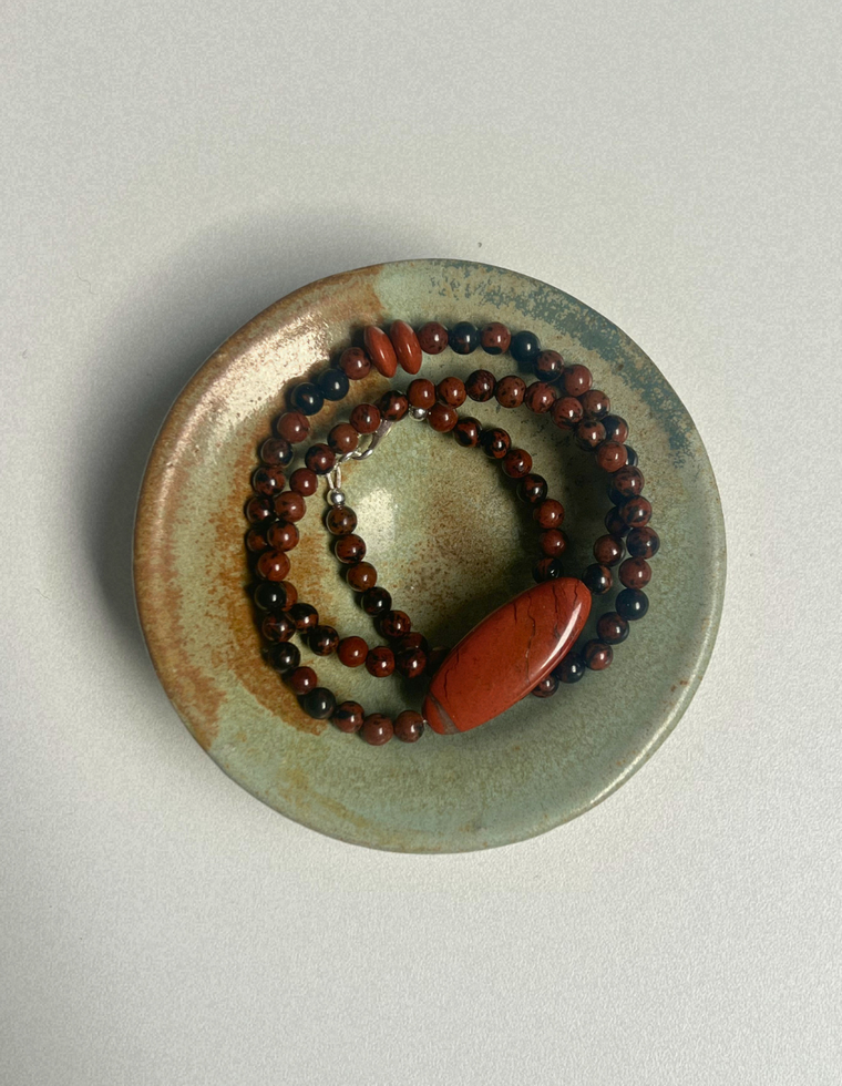 Counter 20 - Mahogany Obsidian & Red Jasper Necklace