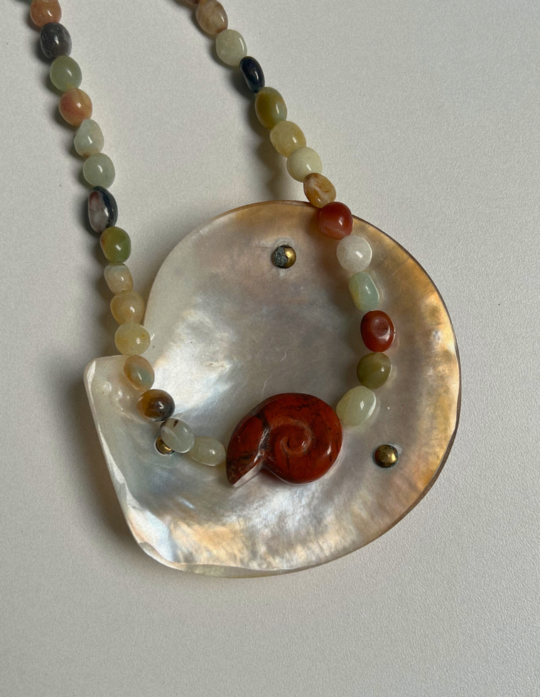 Tempera 25 - Flower Amazonite Whorl Necklace