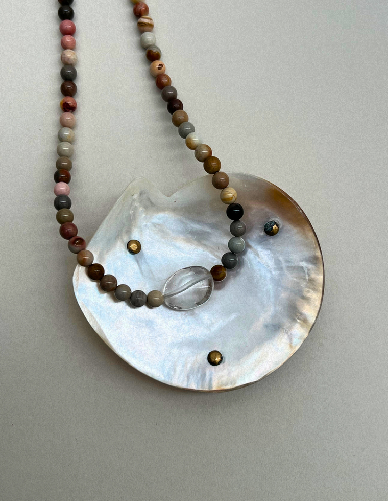 Field Study 13 – Ocean Jasper & Clear Quartz Necklace