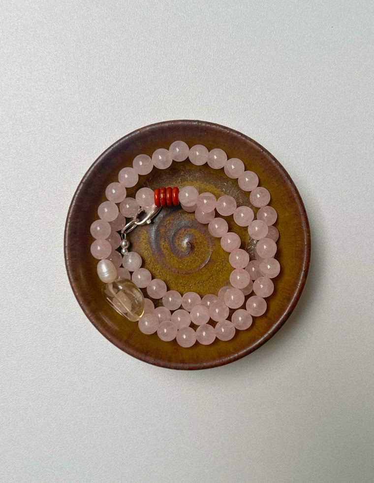 Light Forms 2 - Rose Quartz & Citrine Necklace