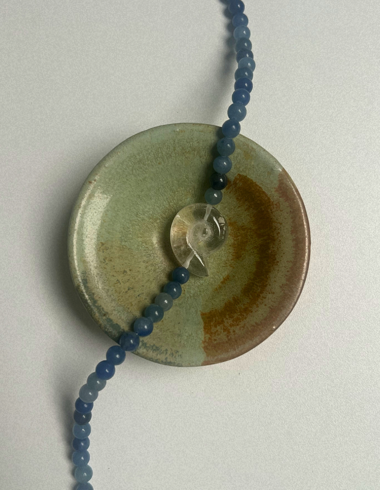 Trove 42 - Blue Aventurine Whorl Necklace