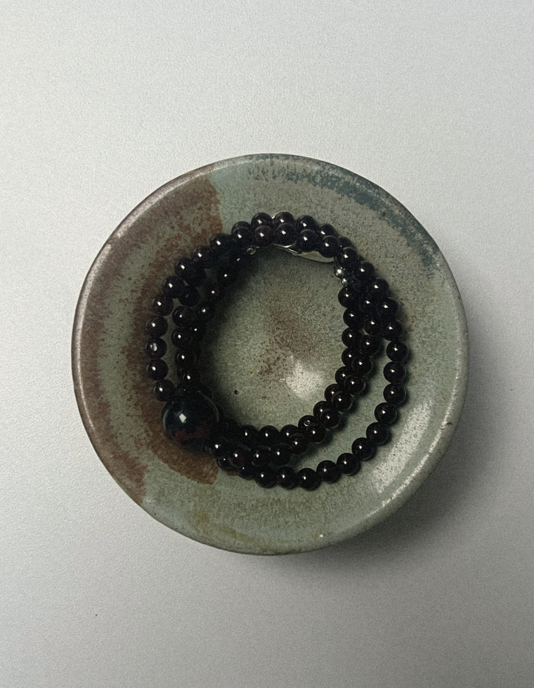 Settle Seven - Garnet & Mahogany Obsidian Necklace