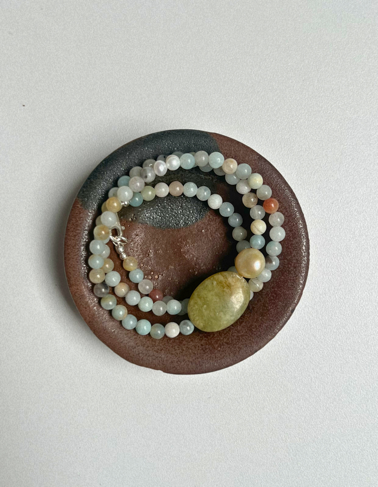 Grove 1 - Flower Amazonite & Jade Necklace