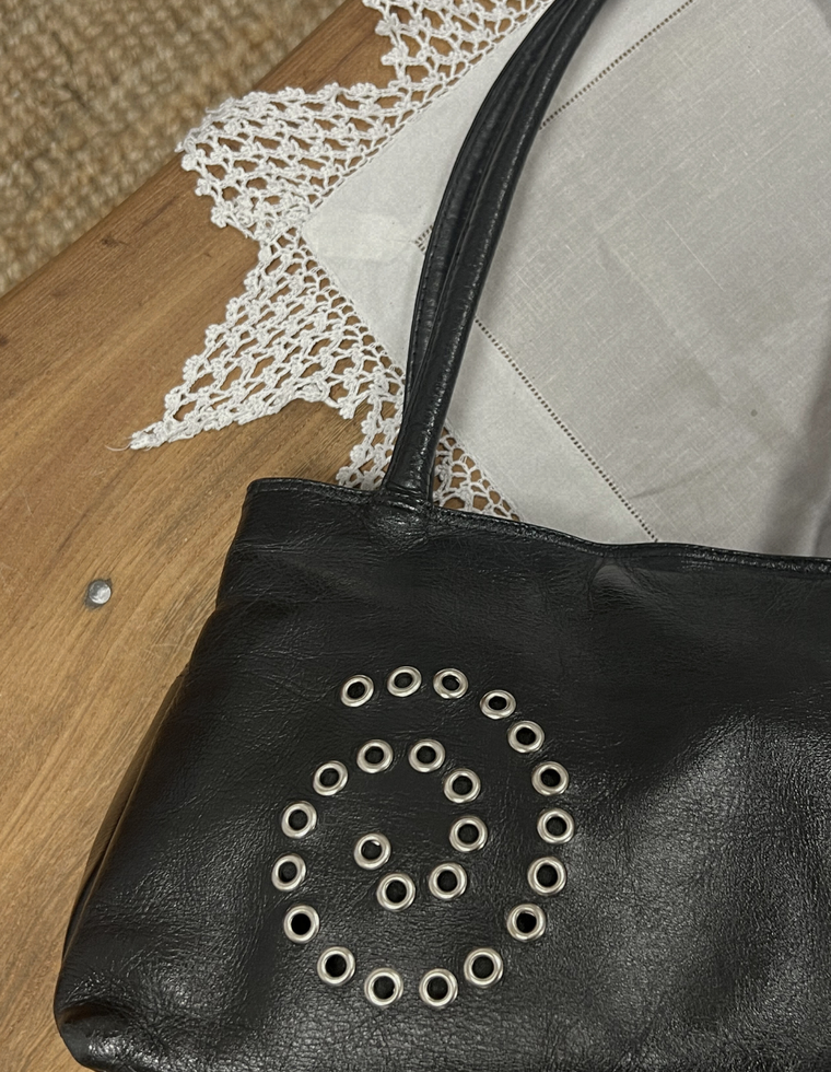 Spiral Stud Vintage Leather Bag / Piece 3