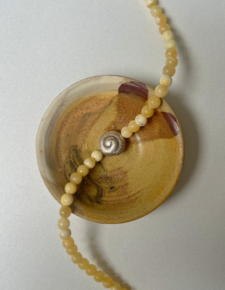 Renewal 1 - Yellow Jade Spiral Necklace