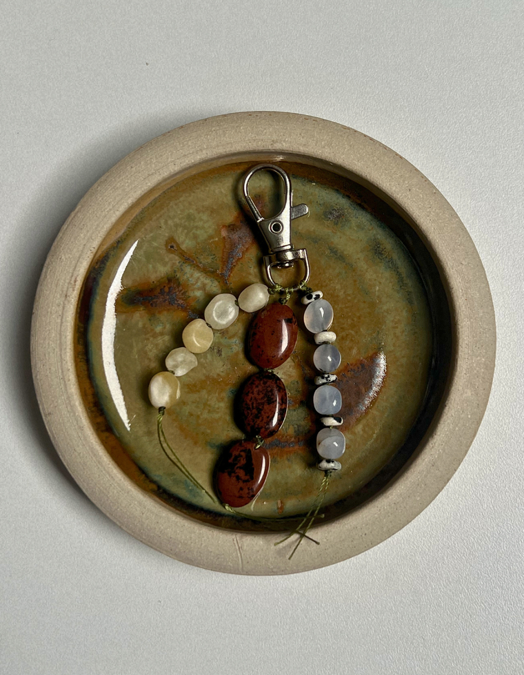 Stoned Charm - Mahogany Obsidian & Blue Chalcedony