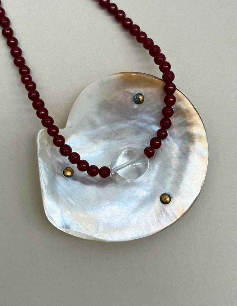 Axis 2 – Carnelian & Clear Quartz Necklace