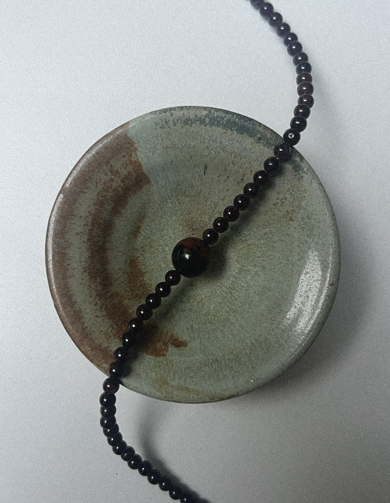 Settle Seven - Garnet & Mahogany Obsidian Necklace