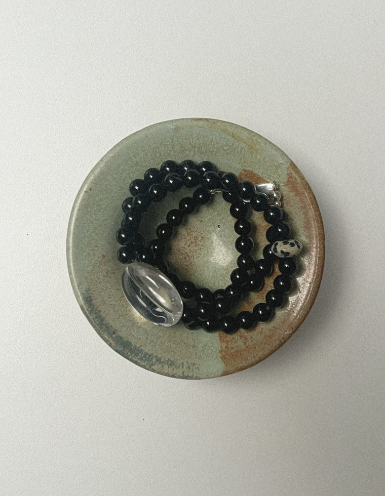 Anchor Eleven - Onyx & Clear Quartz Necklace