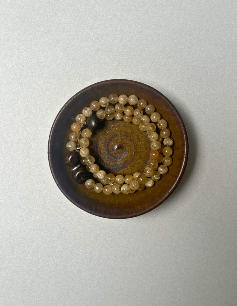 Earth Hold 5 - Yellow Garnet & Bronzite Necklace