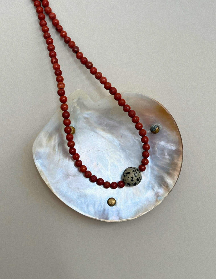 Keepsake 11 – Red Jasper & Dalmatian Jasper Necklace