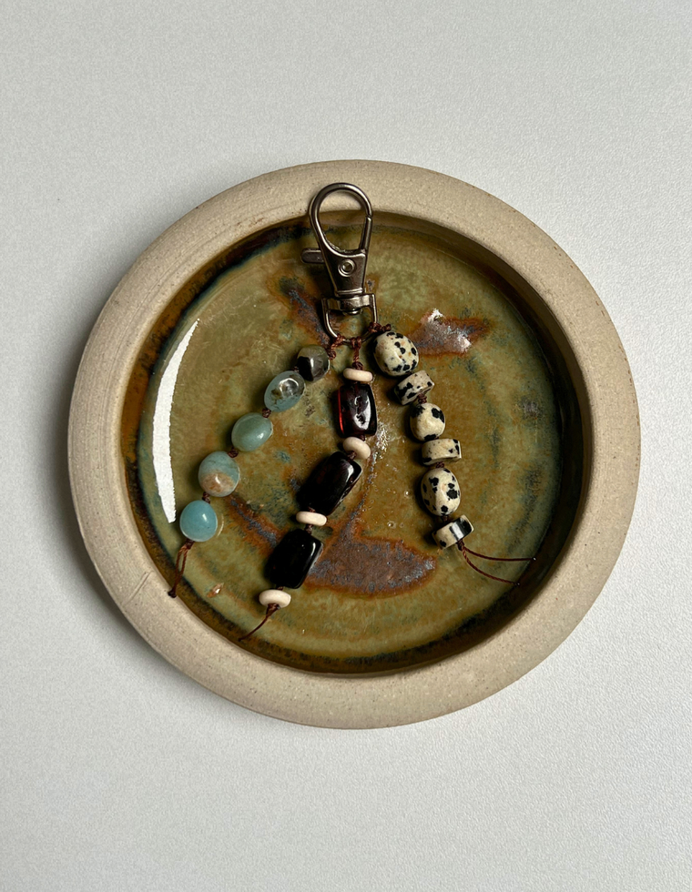 Stoned Charm - Flower Amazonite & Amber