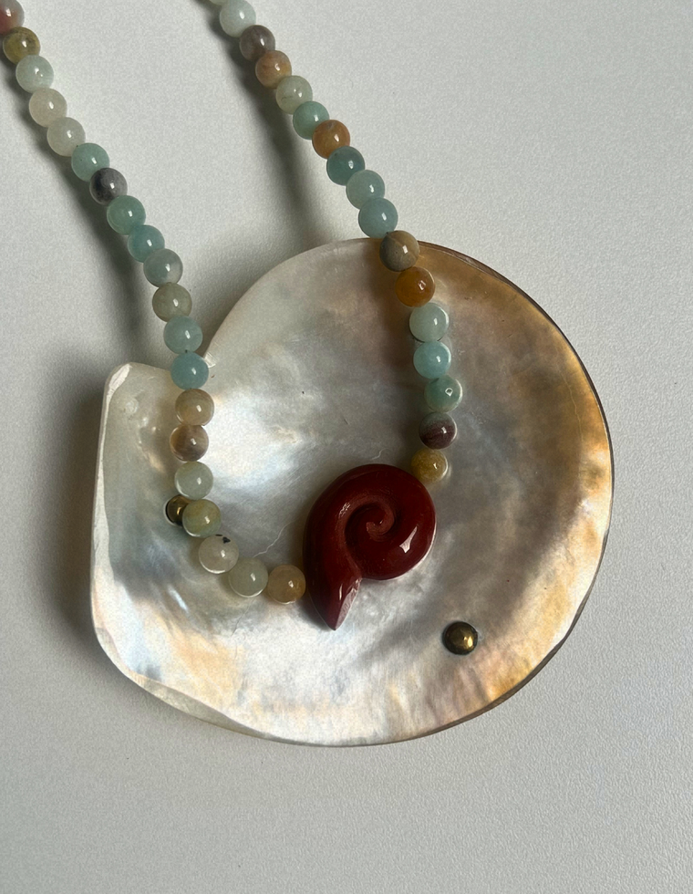 Fresco 7 - Flower Amazonite Whorl Necklace