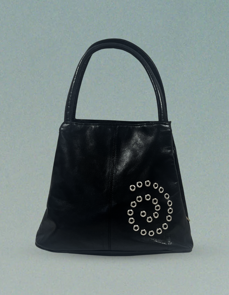 Spiral Stud Vintage Leather Bag / Piece 9