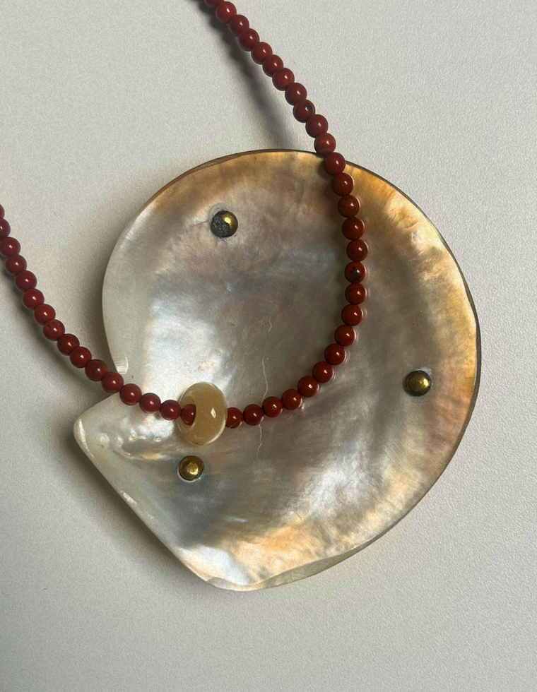 Levante 6 – Red Jasper & Yellow Topaz Movement Necklace