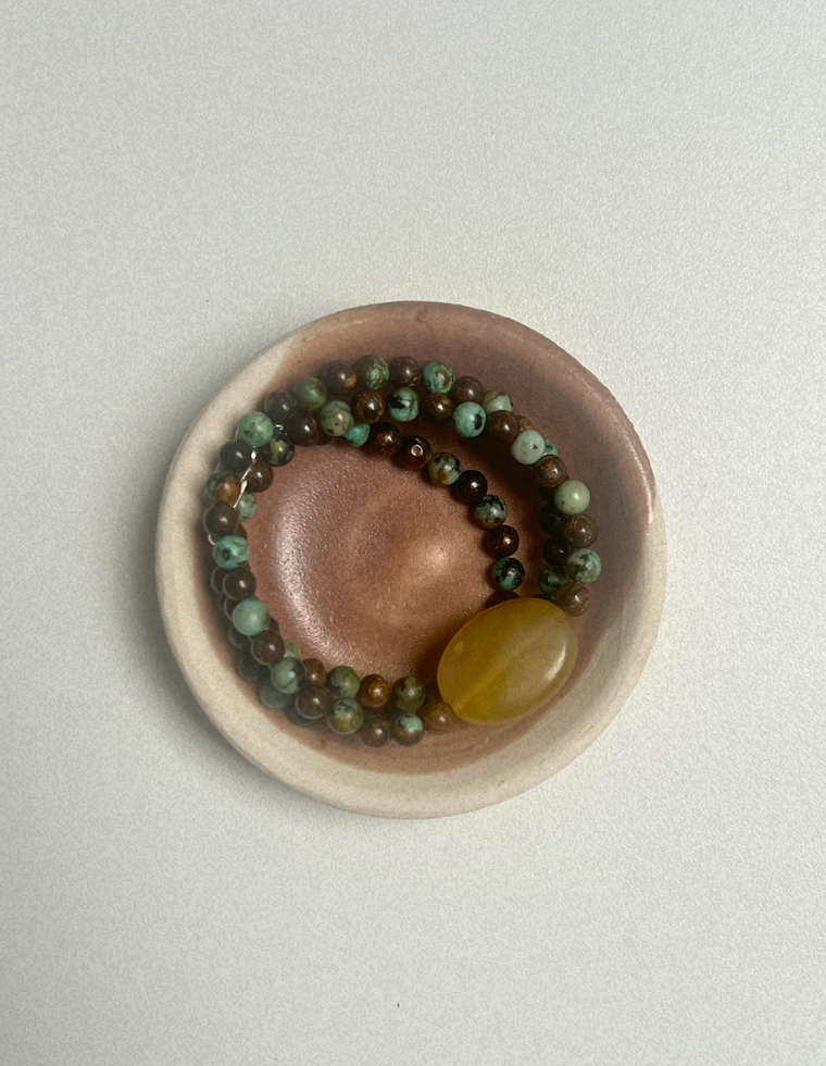 Trove 35 - Turquoise & Bronzite Necklace