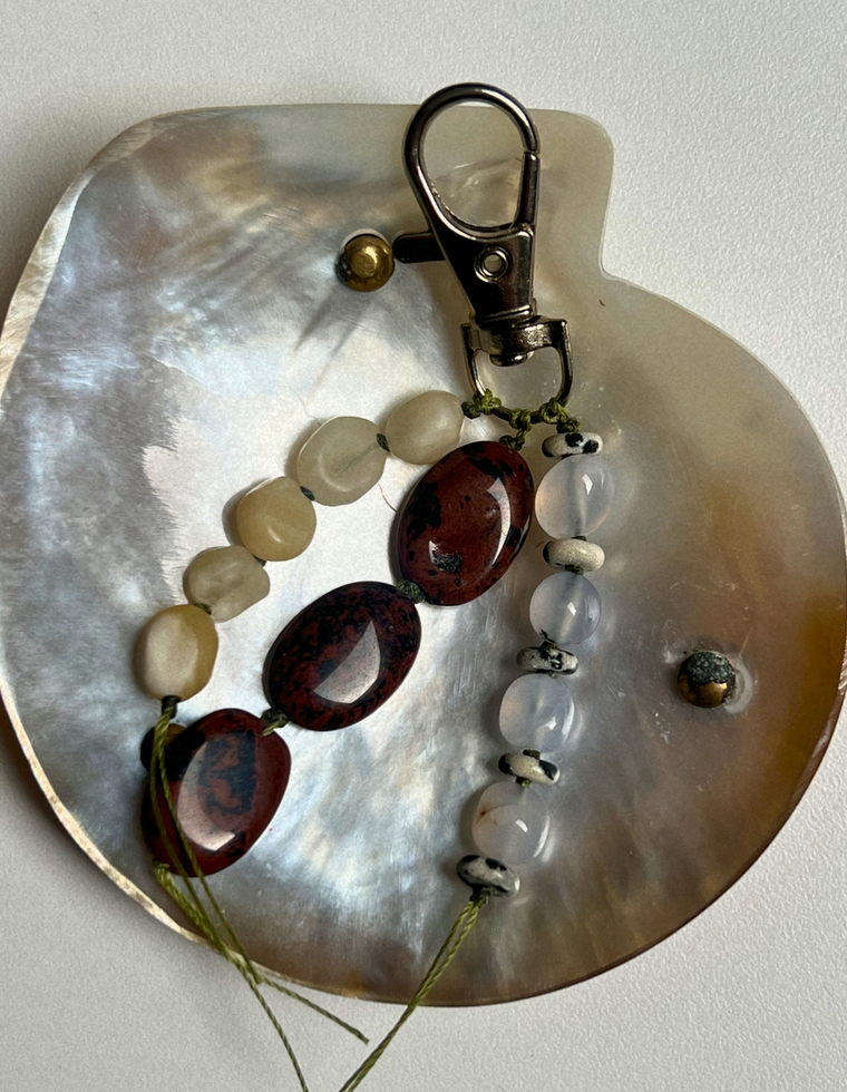 Stoned Charm - Mahogany Obsidian & Blue Chalcedony