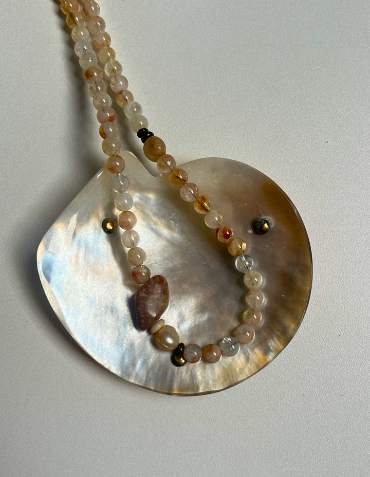 Sundial 7 - Quartz & Unakite Necklace