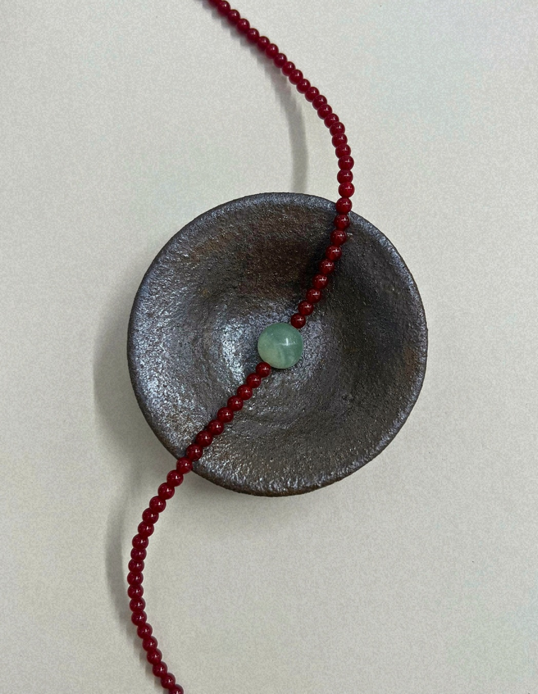 Harvest 5: carnelian and aventurine necklace, hand-strung by Palm of Feronia