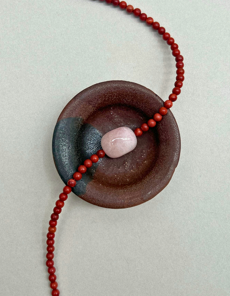 Field Study 3 – Red Jasper & Pink Beryl Necklace