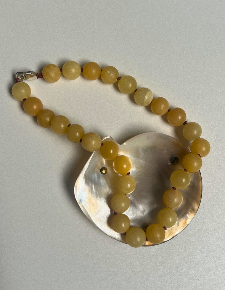 Yellow Jade Heavy Heirloom Necklace