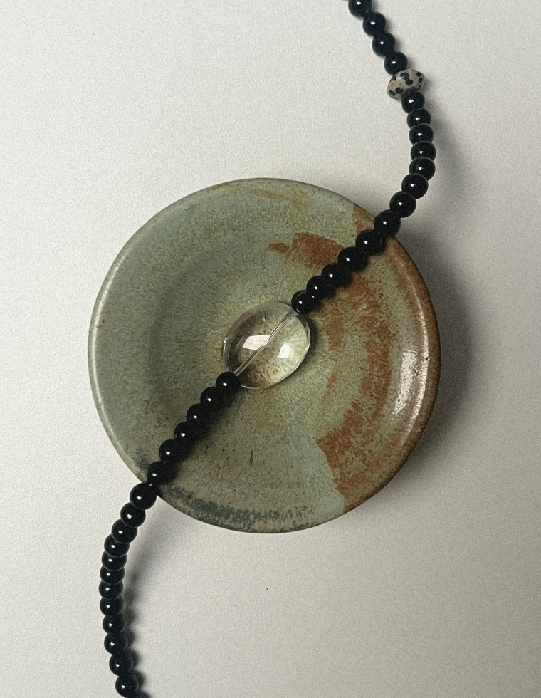 Anchor Eleven - Onyx & Clear Quartz Necklace