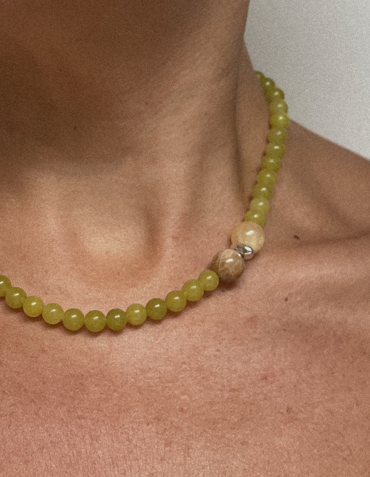 Cireya - Lime & Yellow Jade Necklace