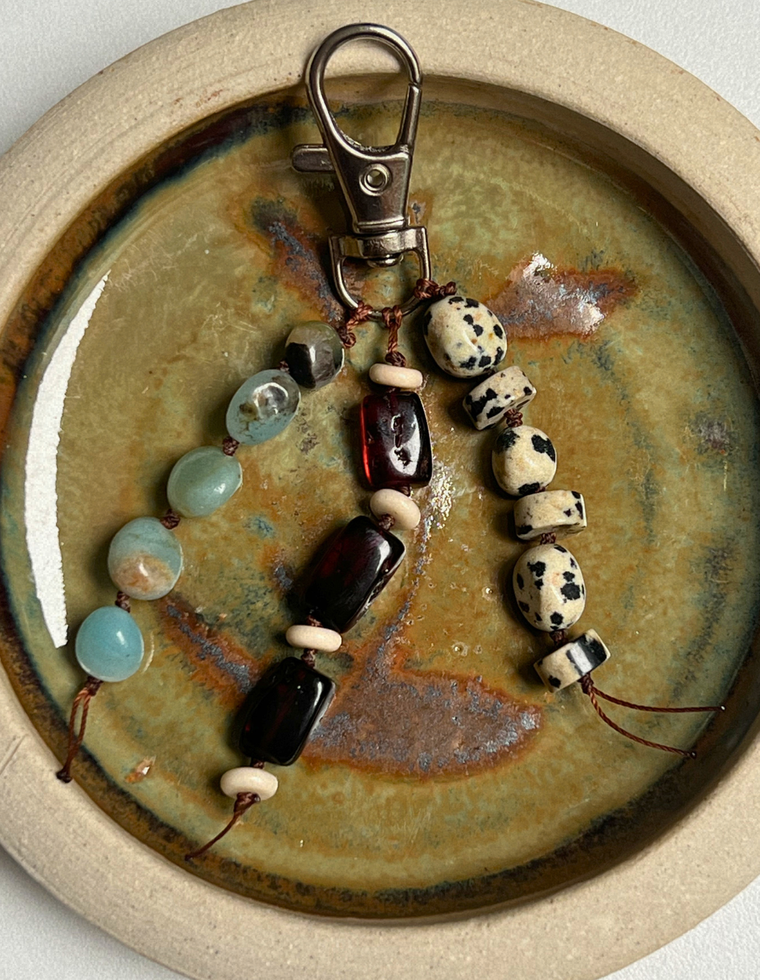 Stoned Charm - Flower Amazonite & Amber
