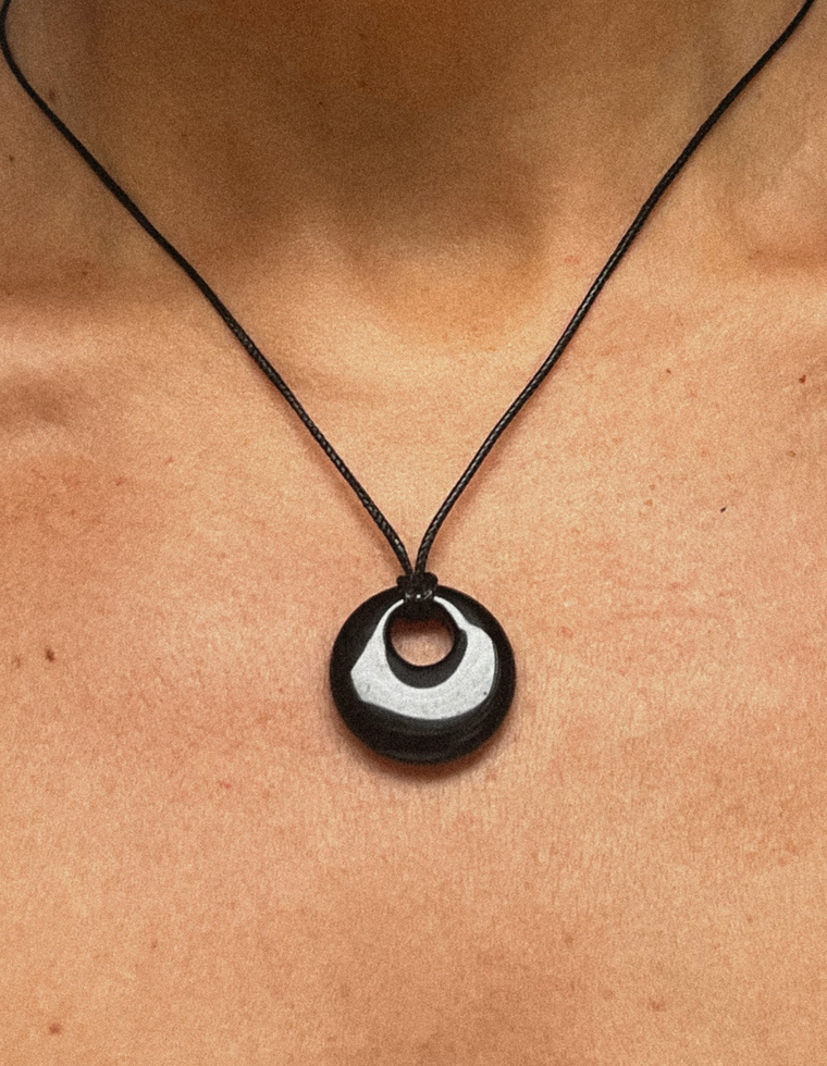 Nyra II - Obsidian Circa Pendant