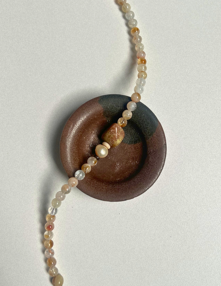 Sundial 7 - Quartz & Unakite Necklace