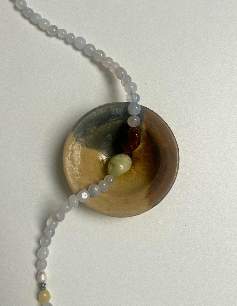 Trove 39 - Chalcedony & Jade Necklace