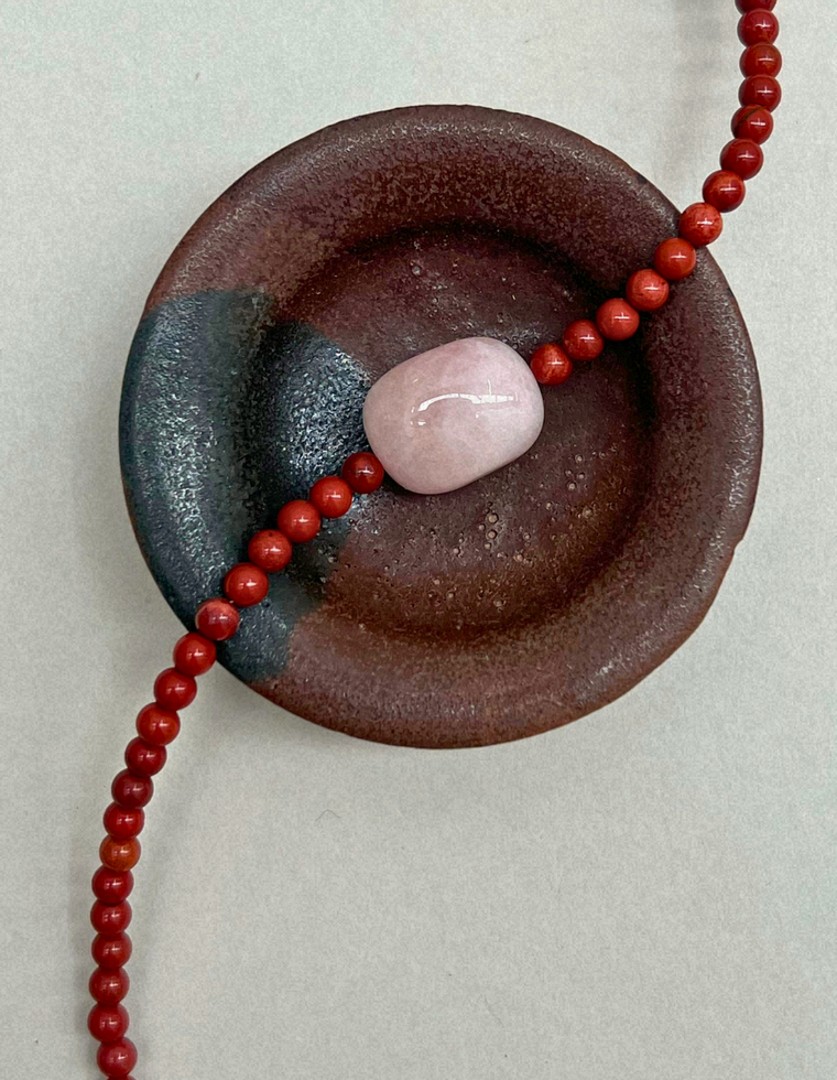 Field Study 3 – Red Jasper & Pink Beryl Necklace