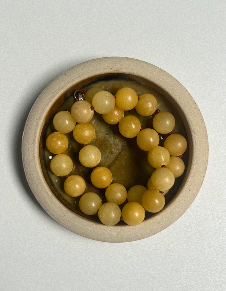 Yellow Jade Heavy Heirloom Necklace