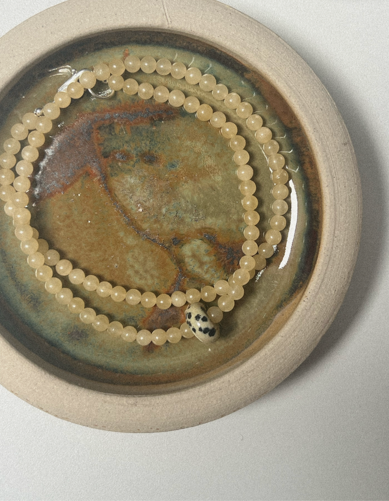 Orenei - Yellow Jade & Dalmatian Jasper Necklace