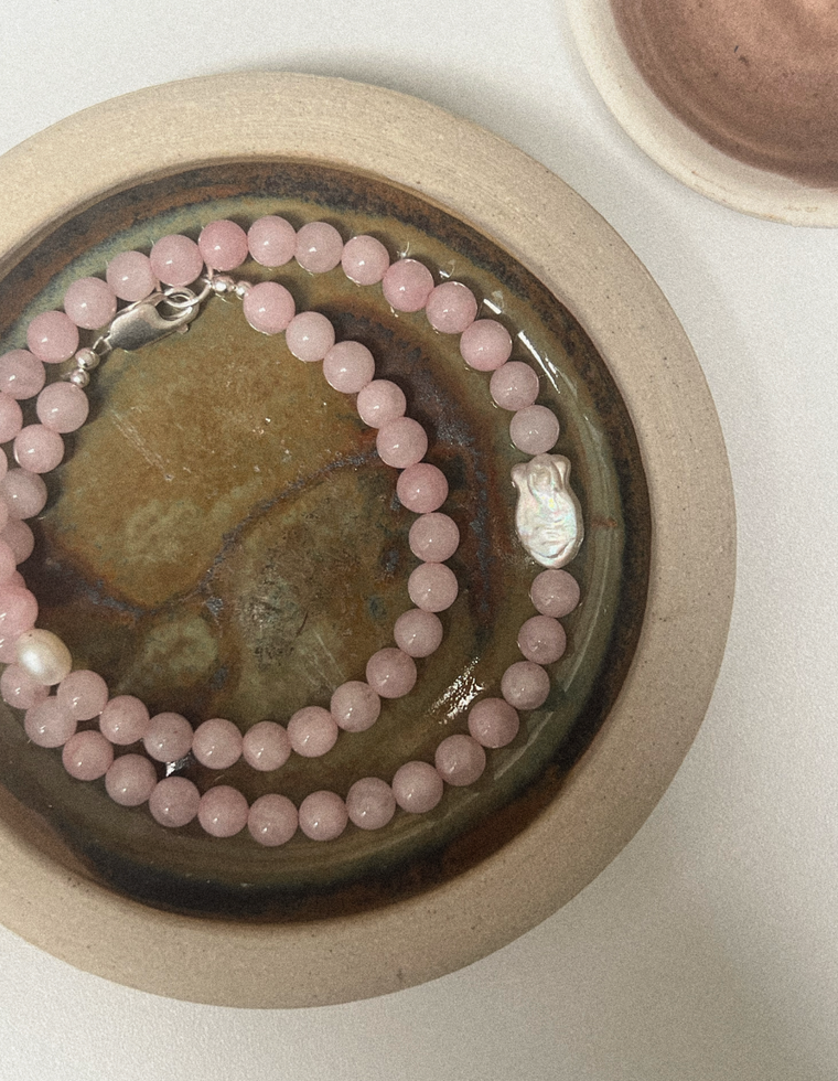 Granessa - Rose Quartz & Pearl Necklace