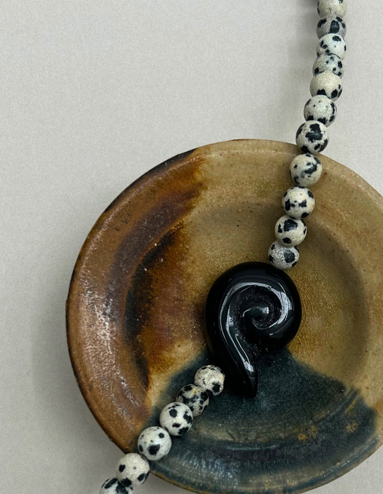 Axis 13 – Dalmatian Jasper Whorl Necklace