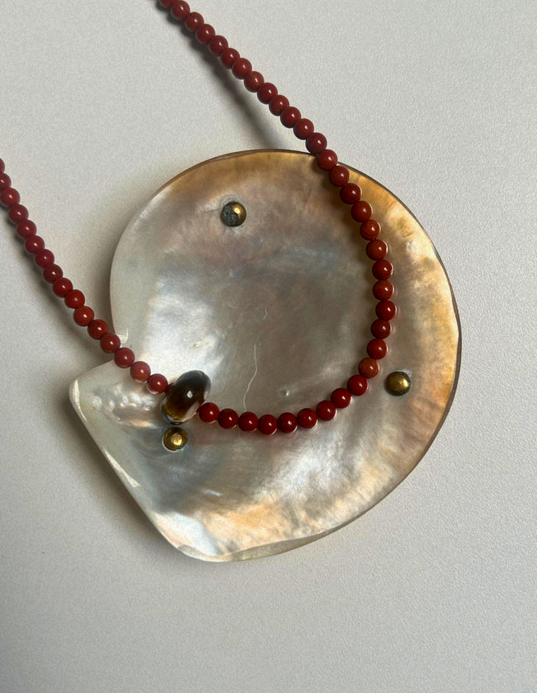 Levante 7 – Red Jasper & Tiger's Eye Movement Necklace