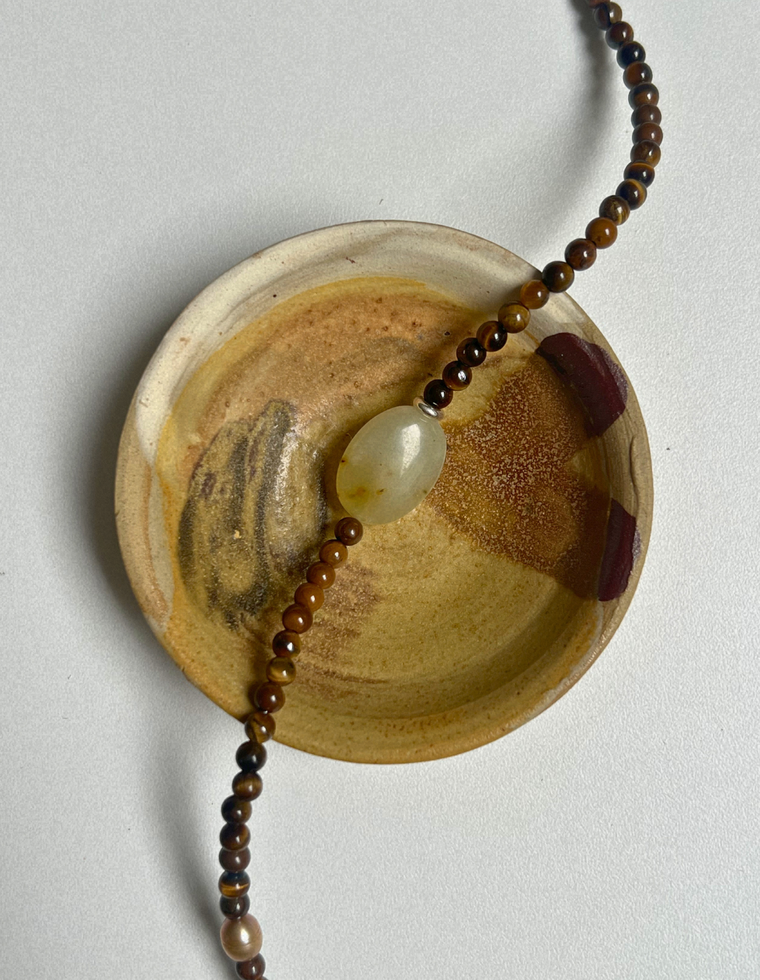 Solstice 10 - Tiger Eye & Jade Necklace