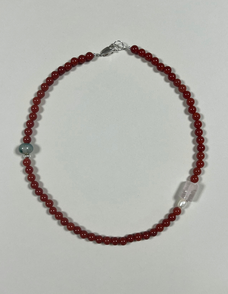 Zinnia II - Carnelian & Aventurine Necklace