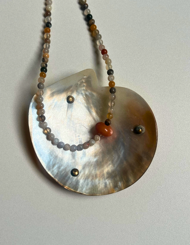 Idle Hands 11 - Bamboo Leaf Agate Movement Necklace