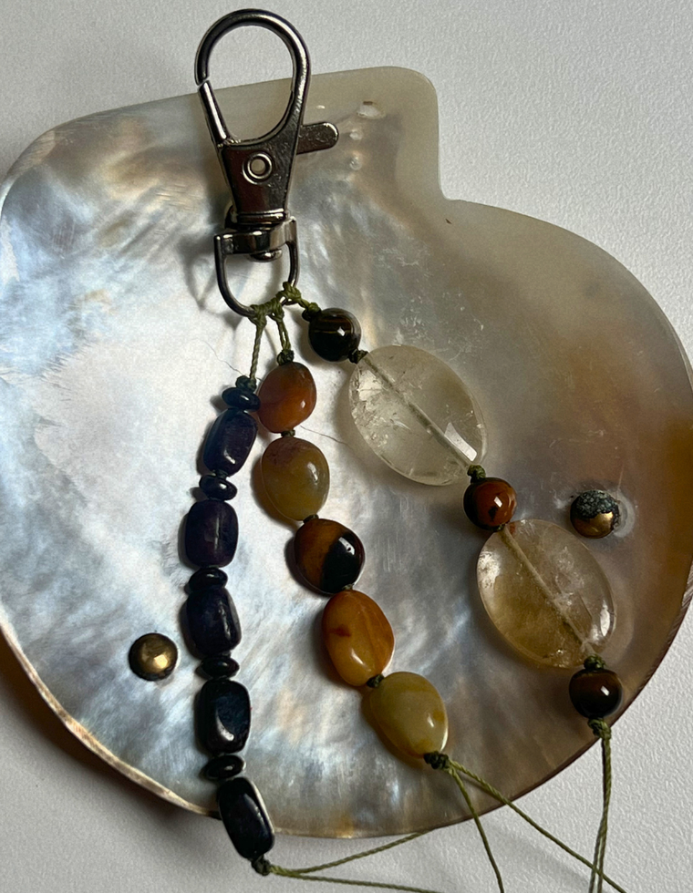 Stoned Charm - Flower Amazonite & Tiger Eye