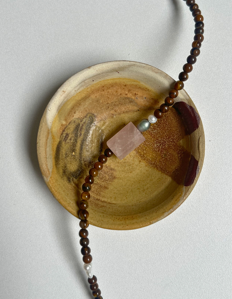 Solstice 9 - Tiger Eye & Rose Quartz Necklace