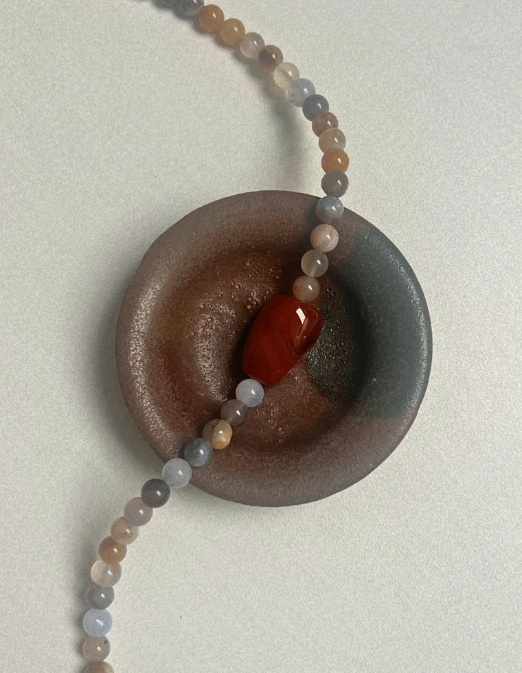 Trove 38 - Chalcedony & Carnelian Necklace