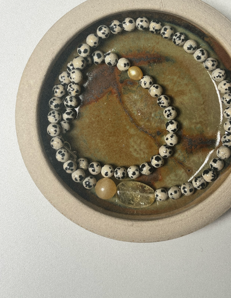 Zavine - Dalmatian Jasper & Citrine Necklace