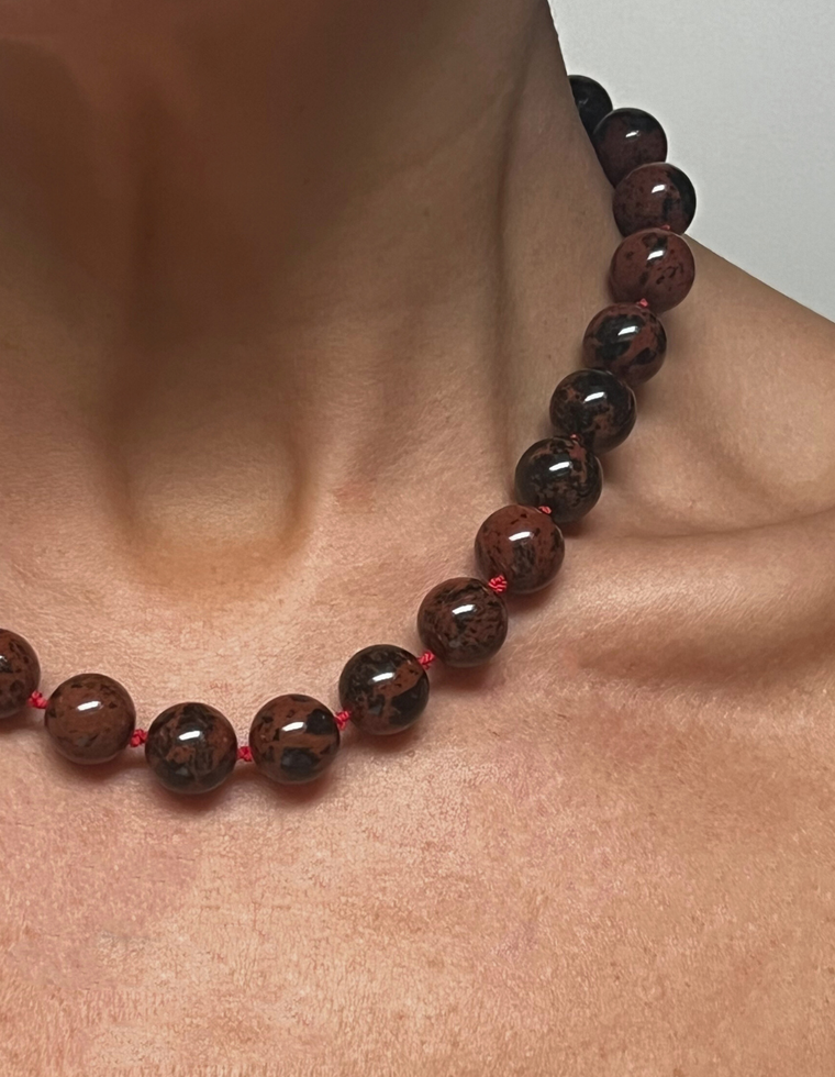 Elmyra - Mahogany Obsidian Heirloom Necklace