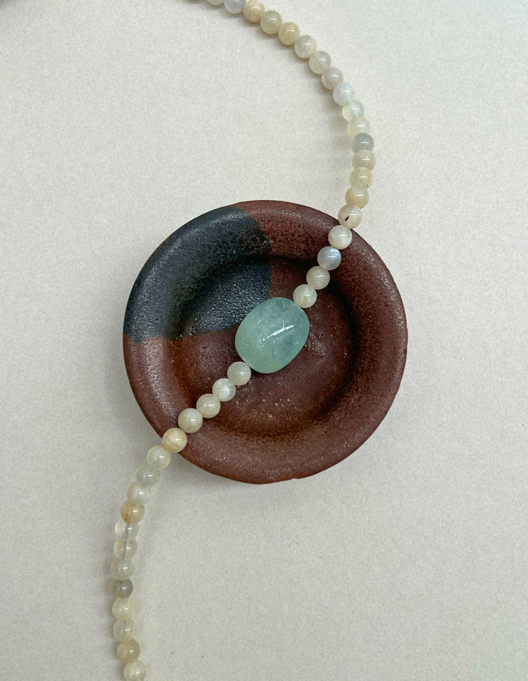 Field Study 5 – Moonstone & Blue Beryl Necklace