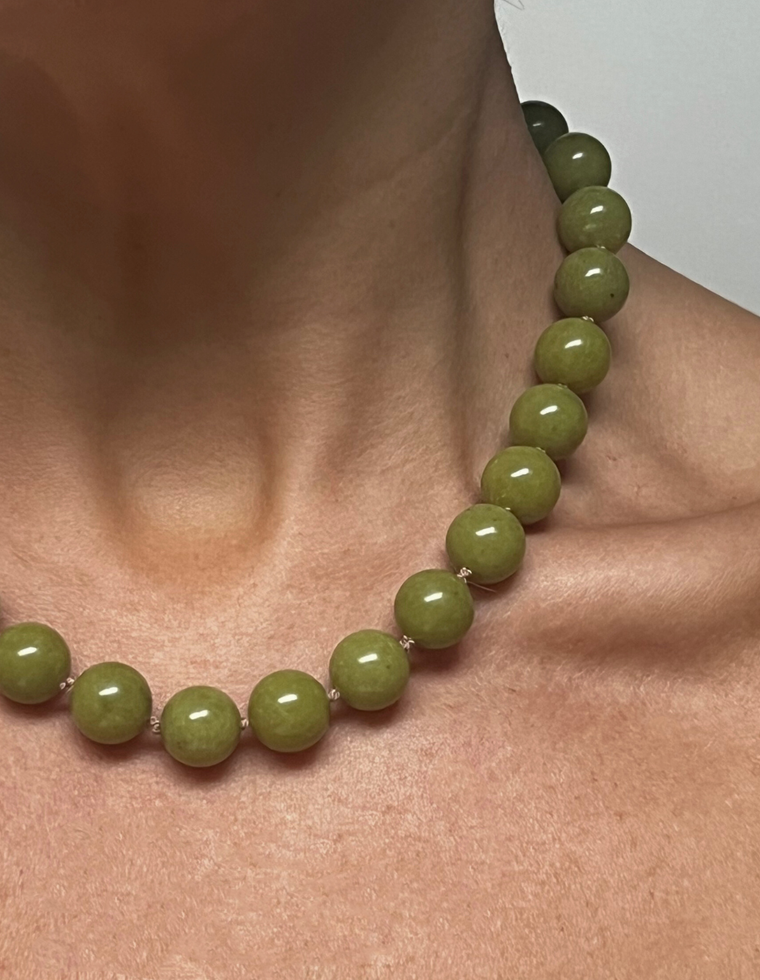 Lysira - Olive Jade Heirloom Necklace
