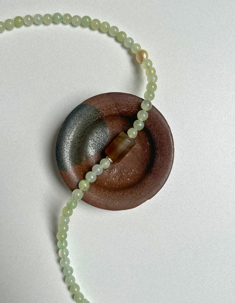 Grove 7 - Bowenite & Crazy Agate Necklace